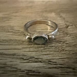 Elegant Silver Ring with Blue Stone